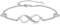 Finrezio 925 Sterling Silber Infinity Unendlichkeit Symbol Damen Fußkettchen Zirkonia Armkette Verstellbar Charm Knöchel Armband