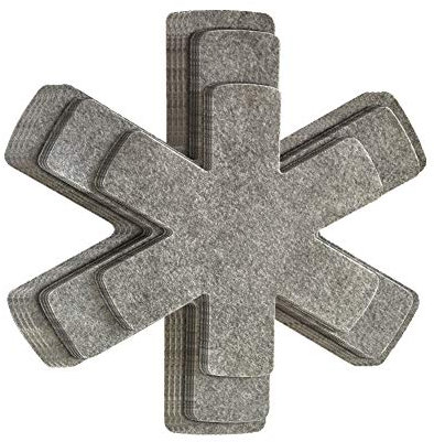 Grehge tectors, Set of 12 Pot Dividers Pad, Anti-Slip Pan Separators Pads for Protecting Separators Pads, Cookware, Saucepan, Pots and Pans (Grey)
