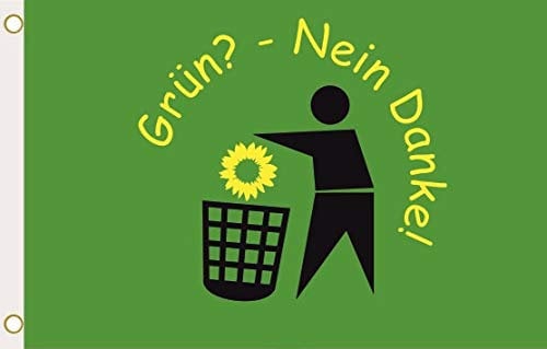 U24 Flagge Fahne Grün - Nein Danke 90 x 150 cm