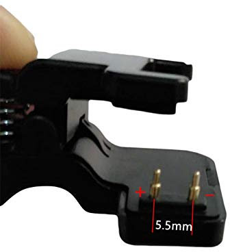 NXACETN Watch Charging Cable 2/3pin 4/5/6mm Portable Smart Bracelet Adapter Charger Clip Black 5.5mm 2pin