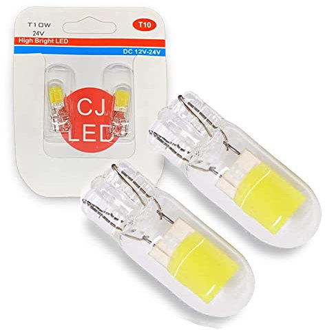 SageSunny 194 T10 W5W LED ampoules 24V 6000K blanches COB 501 168 2825 LED pour feux de voiture gant lumière dôme carte lumière de courtoisie de porte, garantie 1 an (lot de 2)