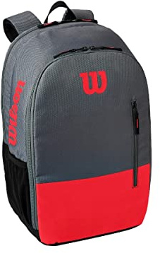 Wilson Tennisrucksack Team, Bis zu 2 Schläger, Rot/Grau, WR8009904001