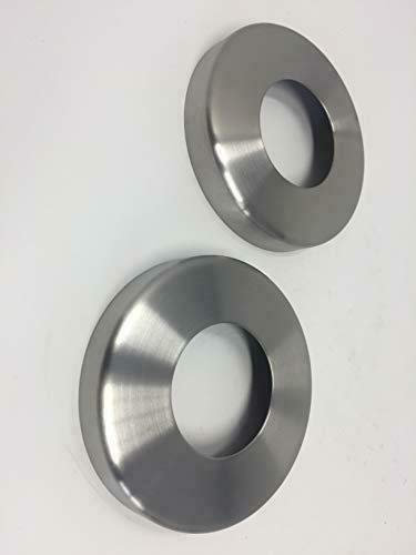Edelstahl Abdeck Rosette Rohr Geländerpfosten Abdeckung Geländerpfosten 2 Stück (Edelstahl V2A, 105 x 33,7 x 18 mm)