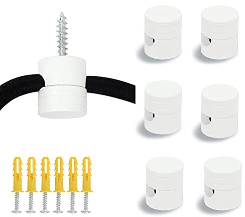 GVOREE Swag Hook for Chandelier Ceiling Lights Cable, Lamp Hook for Hanging Pendant Lighting Fixture,6 Pack White Modern Swag Hooks for Ceiling Hanging