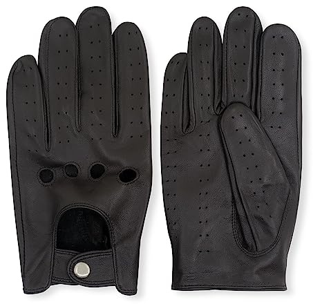 ZLUXURQ Gants de conduite en cuir d'agneau doux et fins pour hommes d'excellente qualité