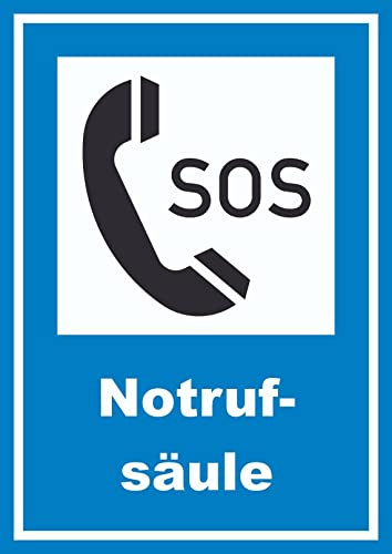 HB-Druck Notrufsäule Schild A3 Rückseite selbstklebend