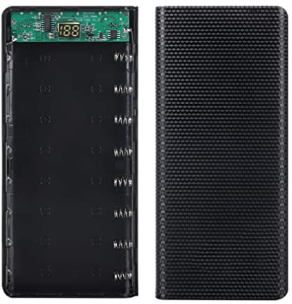 Yililay Chargeur Portable DIY Power Bank Box 8 x 18650 Boîte de Chargeur de Batterie avec écran numérique LCD Noir