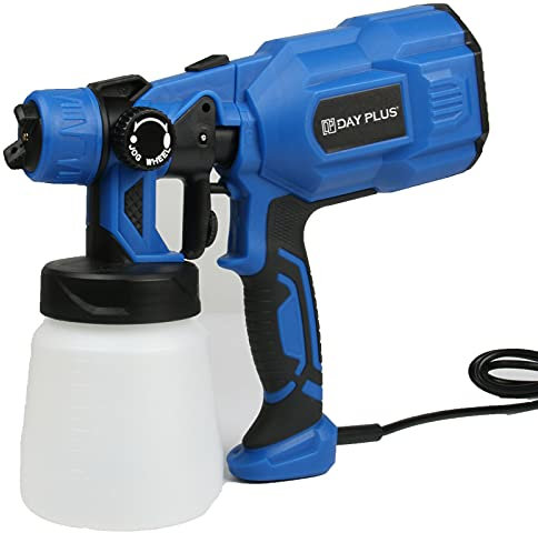 Elektro Lackierpistole 550W - 800ml Behälter Farbsprühsystem Elektrische Farbspritzpistole Wandfarbe Lacke Lasuren Farbsprühgerätt, einstellbare Durchflussrate, 80 DIN/S, 3 Sprühmodi, HVLP-Technologie