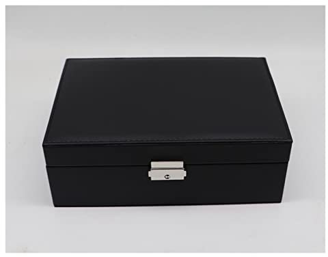 Exquisite Schmuckkasten Stoff mit Schloss Leder Jewel Basket Geburtstagsgeschenk schmuck kästchen (Color : A Black)