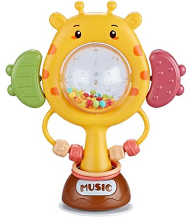 Baby Rasseln Spielzeug, Säugling Hochstuhl Spielzeug mit Saugnapf, Greifen und Spin, Seneorische Entwicklung, Kleinkind Tablett Spielzeug Geschenke 6 12 18 24 Monate, 1, 2 Jahre