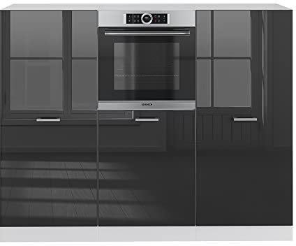 Vicco Küchenblock R-Line, Anthrazit Hochglanz/Weiß, 180 cm ohne Arbeitsplatte