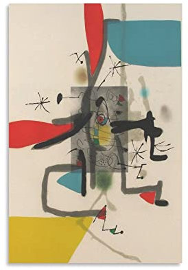 Joan Miro Book of The Six Senses Plate I Surrealism Artworks Poster Dekorative Leinwand Wandkunst Wohnzimmer Schlafzimmer Gemälde 50 x 75 cm