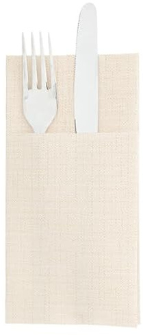 200 pièces Serviettes de Table Jetables de poche porte-couverts en papier sec 30 x 40 cm (Champagne)