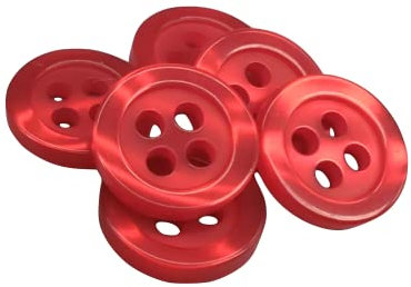 50 Perlmuttknöpfe - 5 Größen und 11 Farben zur Auswahl - Hergestellt und versandt aus Spanien (Rot, 10 mm)