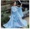TIYRUS Hanfu Robe traditionnelle chinoise rose pour femme Costume de fée de danse grande taille Cosplay Vêtements de princesse féminine (couleur : bleu, taille : 2XL)