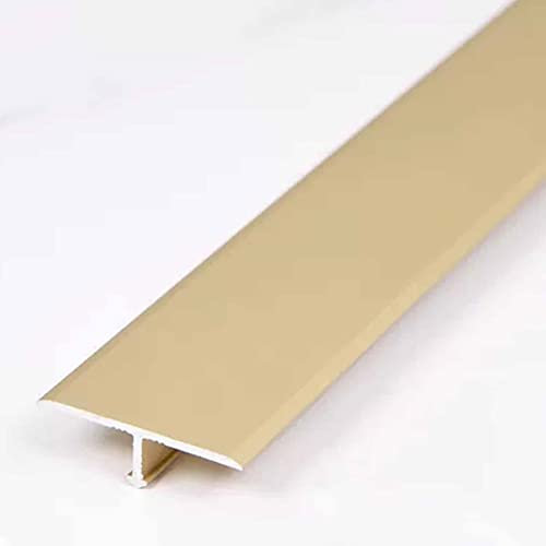Bande de Transition Bande de Transition de Sol en Métal Bois à Carrelage, T Baguette de Seuil Moulurée, Bande de Garniture de Bord de Porte pour Sols Stratifiés en Vinyle, Couverture de Couture Plate