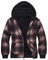 geeksport Fleecejacke Herren Sweatjacke Männer mit Kapuze Warme Kapuzenjacke Gefüttert Winterjacke Kariertes Hoodie mit ReißVerschluss, 0569-Braun L
