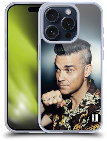 Head Case Designs Offizielle Robbie Williams Liebe Tätowierung Kalendar Soft Gel Handyhülle Hülle kompatibel mit Apple iPhone 15 Pro