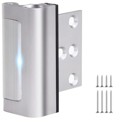 AWDIA Home Security Door Lock, Childproof Door Reinforcement Lock for Inward Swinging Door, Door Locks for Kids Safety to Prevent Unauthorized Entry (Silver, 1 Pack)