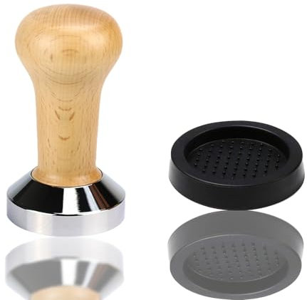 ACONDE Kaffee Tamper, Kaffeestampfer aus Edelstahl, Espresso Tamper, mit Silikon Pad, 51 mm, für Cafes und Kaffeeliebhaber