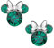 Ohrstecker Minnie-Maus mit Geburtsstein, Disney für Mädchen, Silber, Disney-Schmuck, verziert mit Zirkonia, Grün