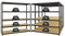 PROREGAL Mega Deal 5er-Set Schwerlastregal Giant Elephant 180x180x45cm mit 5 Ebenen Fachlast 200kg Schwarz, Kellerregal, Steckregal, Garagenregal, Lagerregal