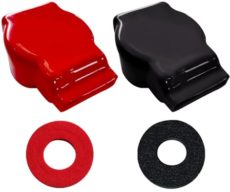 Ampper Top Post Flexible Military Spec Battery Terminal Cover, Battery Terminal Clamp Insulator Protector W/Washers for Car, Vehicle, RV and Boat (1 Pair)
