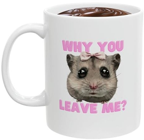 Sad Hamster White Mugs, Funny Ceramic Coffee Mug, Funny Cups for Women Men, Coffee Cup Kitchen Gadgets 2024 New, Novelty Drinking Glasses for Tea, Milk