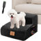 MASTERTOP Escaliers pour Chiens à 2 Marches, Échelle Chien en Éponge à Haute Densité 30D avec Housse Amovible et Lavable, Escaliers Chien Antidérapants pour Animal Âgé/Blessé (Noir)