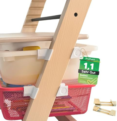 [ TEST SEHR GUT, NOTE 1.1 *] EmSoLi Adapter Hellbraun für Ikea Trofast Box Korb Drahtkorb, kompatibel mit Stokke Tripp Trapp Baby Hochstuhl, Hochstühle Kinderstuhl Zubehör, Befestigung Kinder Stuhl