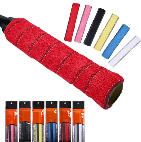 CHGCRAFT 6 Stück Badminton Griffband Aus Baumwolle Rutschfester Riemen Frottee Schläger Griffband Badminton Griffband Tennis Overgrip Für Pickleball Schläger Fahrradgriff Angelrute