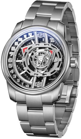 OBLVLO Luxuriöse Marke Rotor Concept Edelstahl Wasserdicht Automatikuhr Designer geschmiedet Carbon Super Leuchtende Mechanische Klassische Uhren für Herren JM-Rotor, JM-ROTOR-YWBY, modisch