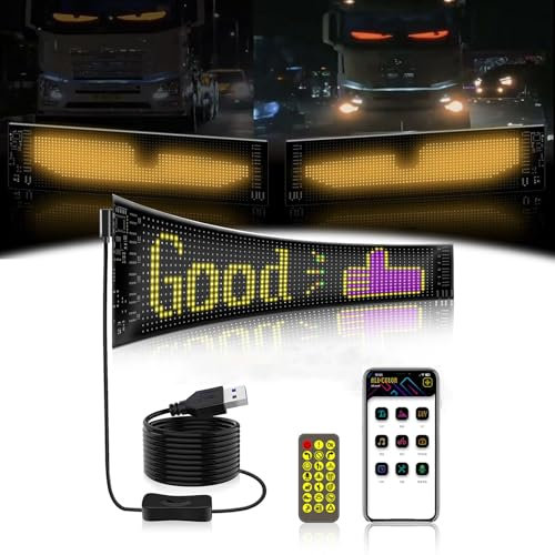 Devil Eyes Light for Autos, DIY Auto Dynamischer LED Smart Flex Bildschirm for Auto, Programmierbare LED Augen for Auto Und LKW(1 Pack,A 17.3 * 7cm)
