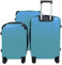 MY TRAVEL BAG Hartschalen-Koffer Reisekoffer ABS Koffer (Handgepäck-Mittel-Groß-Set) 4 Doppel-Rollen Trolley (Türkis, 3er Set)