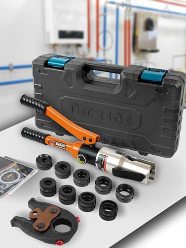 AMZCNC Pinza a pressa professionale con profilo a V e profilo TH, per tubi in rame, tubo in acciaio inox, tubo in acciaio inox e inserti in ganasce V12 V15 V18 V22 V28 e TH16 TH20 TH26 TH32 incl
