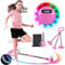 MEISHANG Swing Wheel mit Lichtrad,Swing Wheel mit Zähler,Springring Fußkreisel Kinder,Kinder Blinkender Springring,Faltbarer Blinkender Sprungball,Geschenke für Mädchen 3+ Jahre(Rosa/1PCS)