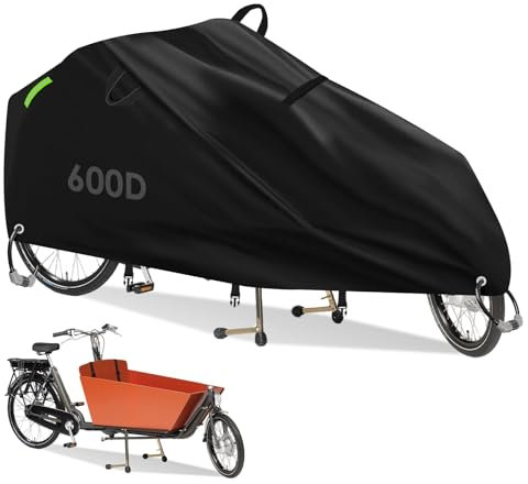 YedZen Bâche de protection pour vélo de charge, 600D Oxford 270 x 75 x 100 cm, housse de protection étanche contre les UV, housse de vélo pour vélos de charge