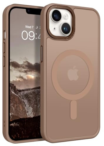 GaoBao Magnetisch Hülle für iPhone 14 Plus, Handyhülle iPhone 14 Plus für Magsafe Durchscheinende Matte Magnetische Stoßfeste Anti-Fingerabdruck Schutzhülle für i Phone 14 Plus 6.7 Case, Braun