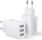 Cargador Enchufe USB Multiple 2Pack, Carregador USB Charger 3 Puerto 15W/3A Cargador Movil para iPhone 16e/16 Pro Max/15/14/13/12/11/XR/8/SE, Samsung S25/S24/S23/S22/A56, Xiaomi, Huawei, Google