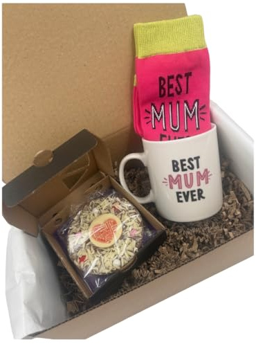 Mum - Mug Socks & Chocolate Pizza Treat Gift Box | Mother's Day | Mum Gift Idea | Birthday
