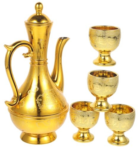 Ciieeo 1 Juego Tetera y Taza De Buda Agua Santa Repicar Fuente De Conos De Incienso De Incienso Quemador De Incienso Soporte De Cono De Incienso Decoración Páginas Golden