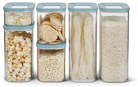 Mepal - Vorratsbehälter Modula 6-teiliges Set - Aufbewahrungsboxen mit Deckel - Küchenorganizer & Vorratsboxen - Stapelbar & Luftdicht - 2x 2000 ml, 2x 1000 ml, 1x 1500 ml & 1x 425 ml - Nordic Green