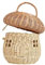 Rattan Aufbewahrungskorb große Kapazität Pilzkorb Dekorative Pilz mit Deckel und Griff gewebt Weidenlager für Regal Organizer