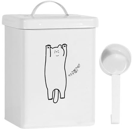 5L Aufbewahrungskorb für Lebensmittel – Aufbewahrungsbox für Haustiere mit Deckel und Schaufel, wasserdichter Snack-Behälter | Lebensmittelqualität Küchen-Organizer mit Griff zwischen