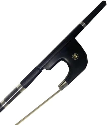 YINFEEL 3/4 Karbonfaser aufrechter Bassbogen Deutscher Kontrabassbogen weißes Pferdehaar / schwarzes Pferdehaar (weiß)