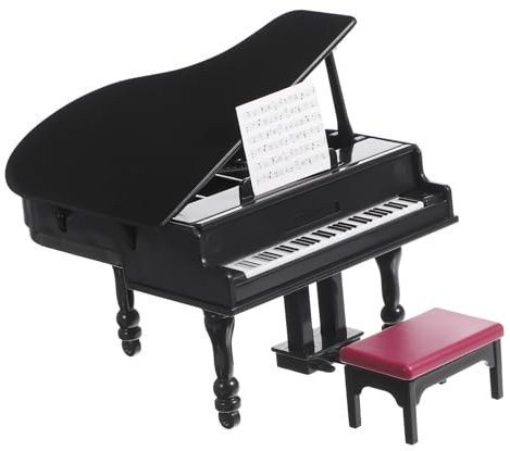 POPETPOP Miniatur-Piano-Stuhl Für Puppenhaus Musikinstrument Und Möbel Für Dekoration Zubehör Für Kreative Mini-Haus-szenen