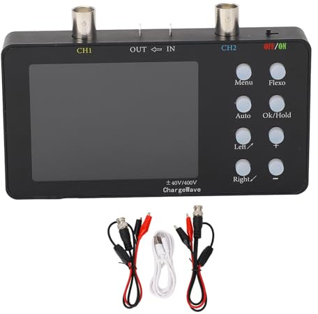 SEAFRONT Digital Oscilloscope 2 Channel Handheld Oscilloscope Multimeter Multifunction Tester with Probe Clips