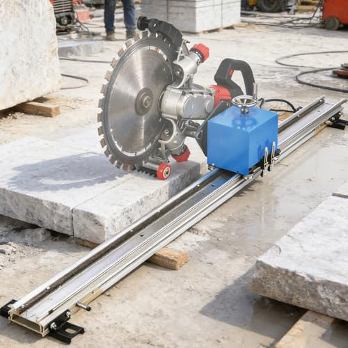 Qiang Schienengeführte für Elektrische Ringsäge 150 W Motor, Automatischer Fahrfunktion & Fester Schiene – Einstellbare Schnitttiefe und Wandhalterung für Ziegelwände und Beton 2m