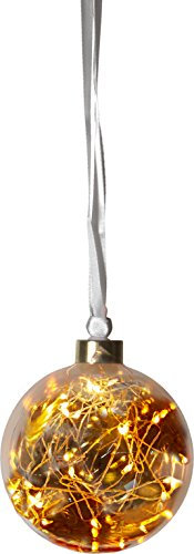 Best Season 457-74 Glow Glaskugel mit 15 LED, Durchmesser circa 11 cm, warmweiß/amber, 1 x 1 x 1.1 cm