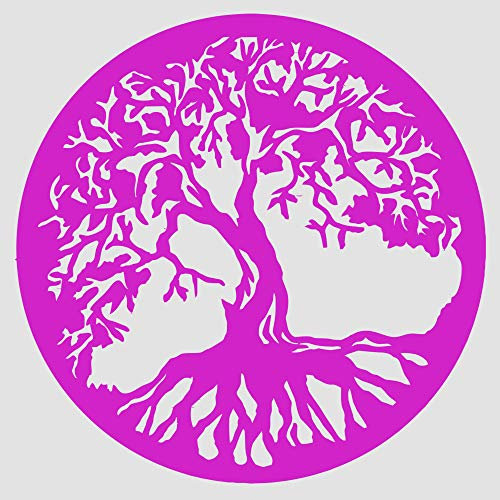 Baum des Lebens - Yggdrasil - Wandaufkleber Wandtattoo TREE OF LIFE Sticker Aufkleber - erhältlich in vielen Farben (Pink, 100 x 100 cm)